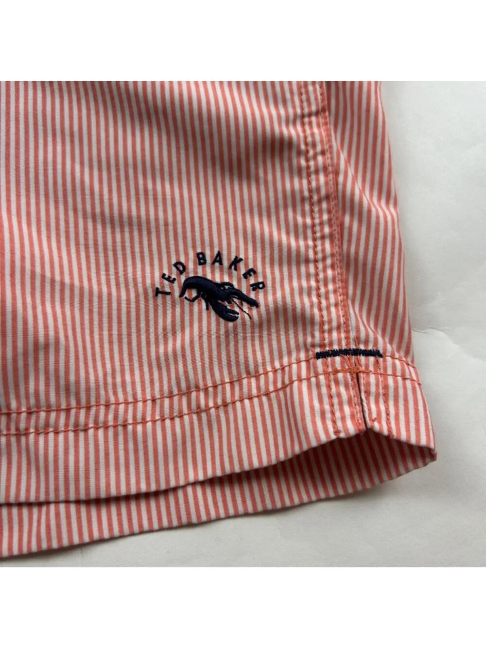 Ted Baker Men's Orange Striped Swim Shorts 3 Medium